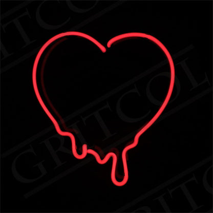 Dripping Heart Neon Signs - Club Rehab