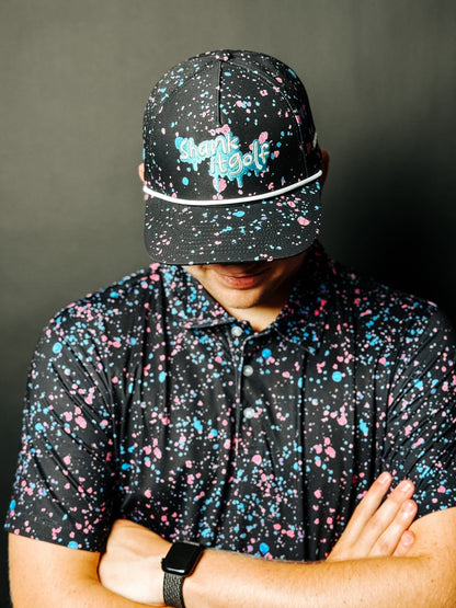Drippy Black Paint Hat - Club Rehab