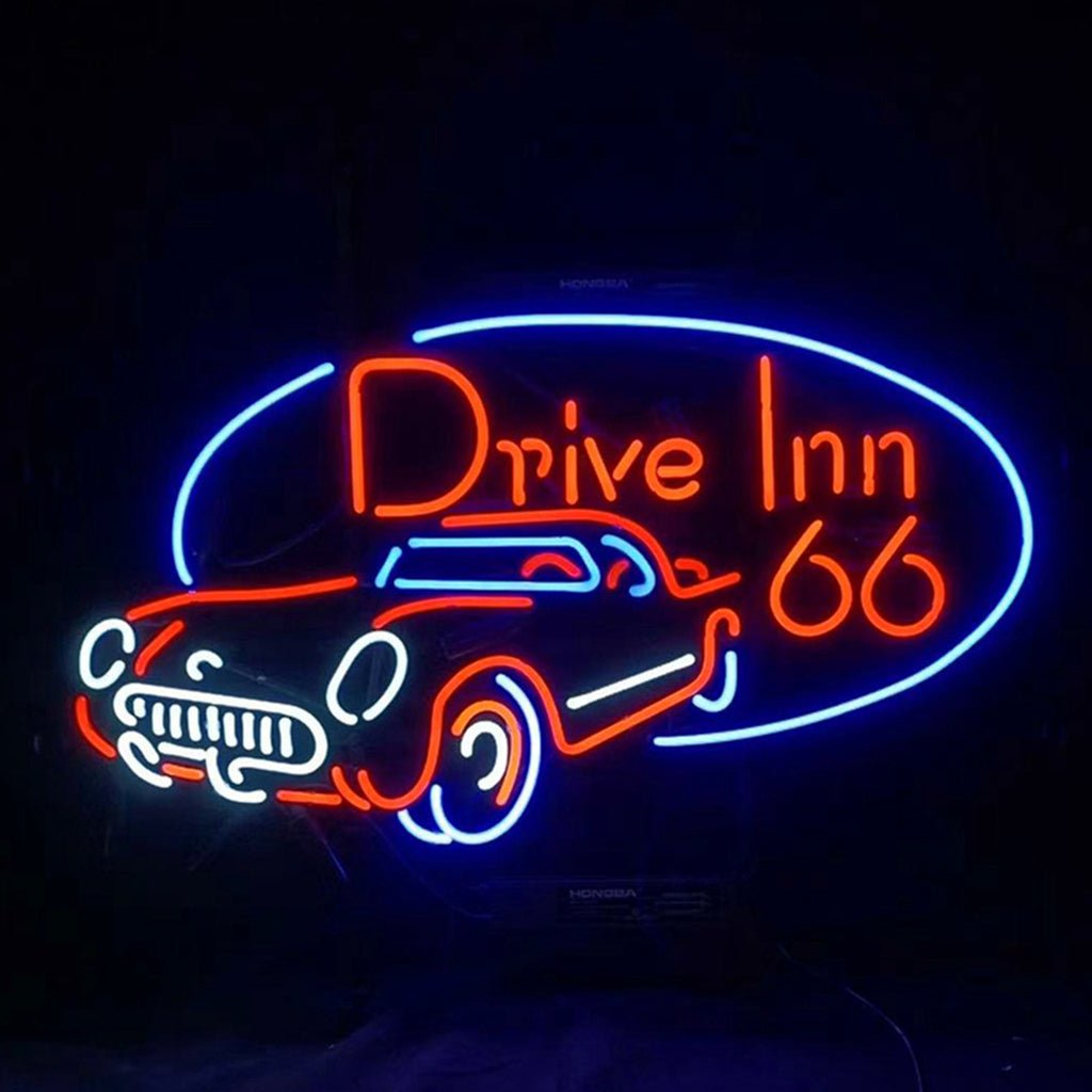 Drive Inn 66 Mother Road Auto Car Neon Signs Light - Club Rehab