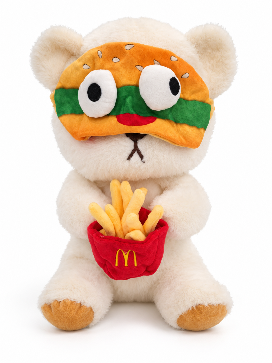 Drive-Thru Bear driver headcover with burger eye mask and plush fries