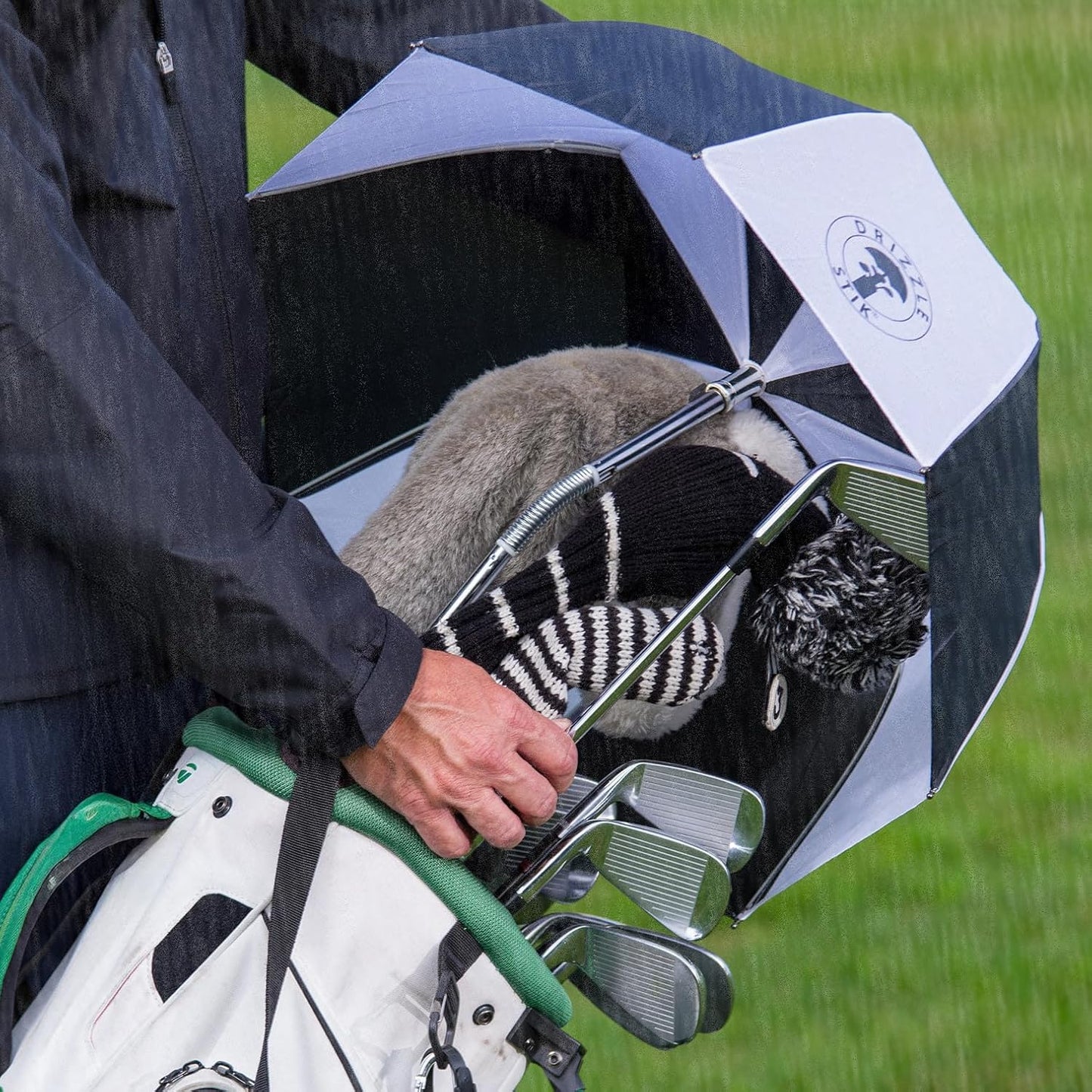 DrizzleStik Flex Umbrella - Black - Club Rehab