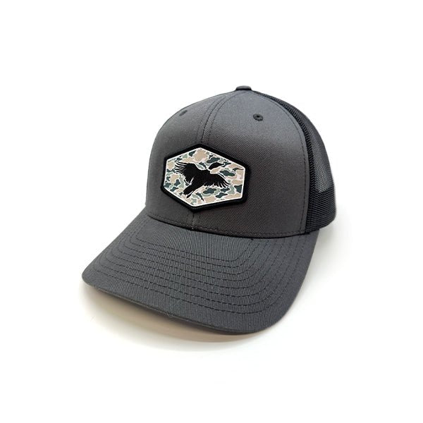Duck Silhouette Hat - Curved Bill Snapback Charcoal / Black - Club Rehab