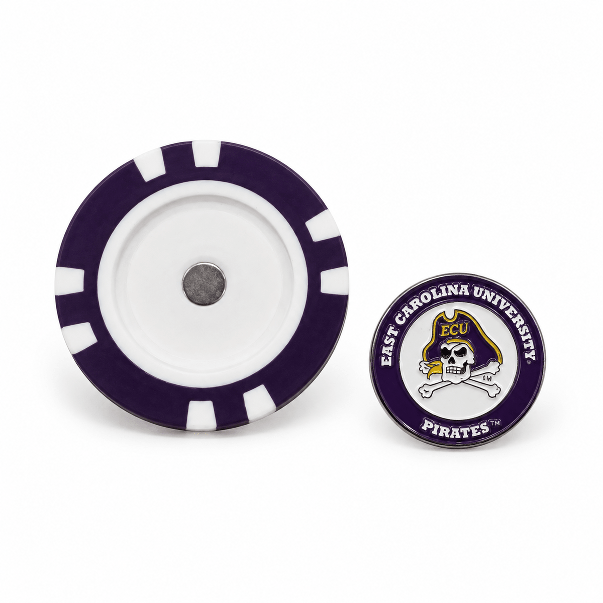 East Carolina poker chip and Pirates marker set
