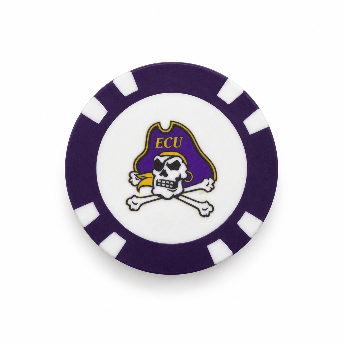 East Carolina Pirates skull logo poker chip