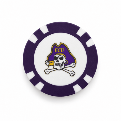 East Carolina Pirates skull logo poker chip
