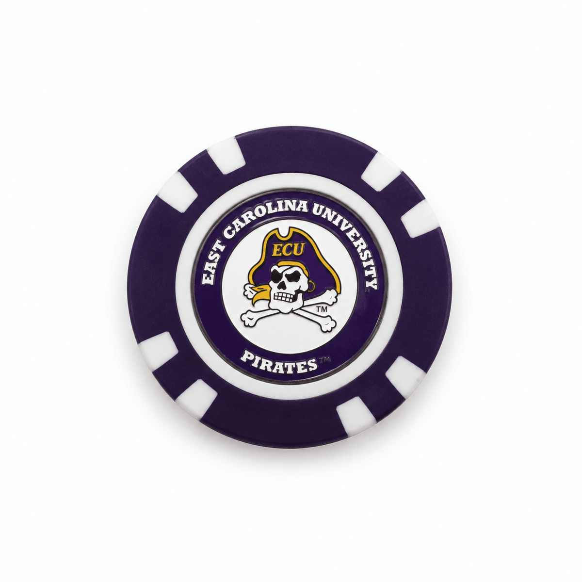 East Carolina Pirates poker chip, text face