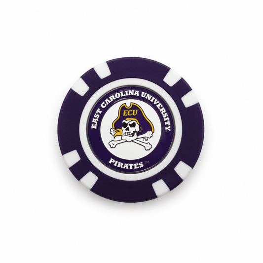 East Carolina Pirates poker chip, text face