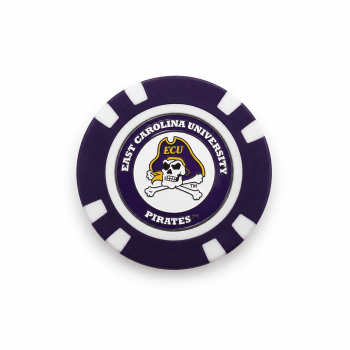 East Carolina Pirates poker chip, text face