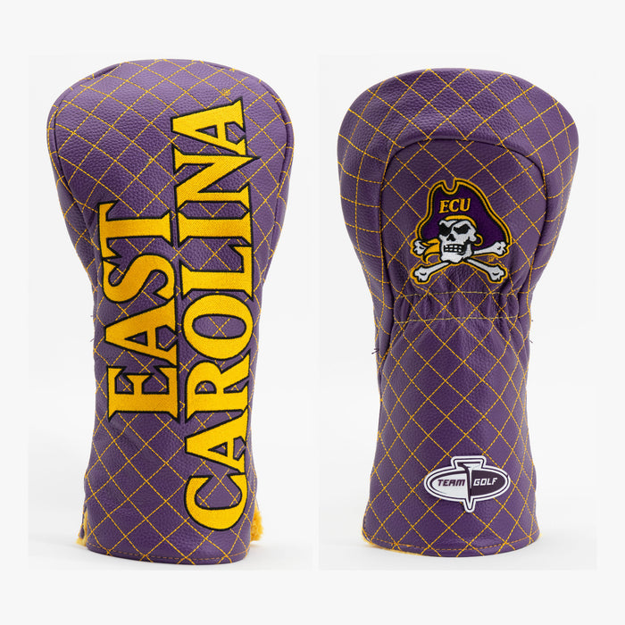 East Carolina Pirates Solid Quilted Driver Headcover, front and back views