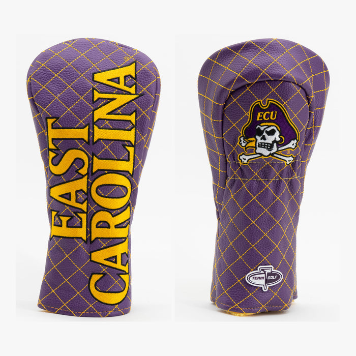 East Carolina Pirates Solid Quilted Fairway Headcover, front and back views