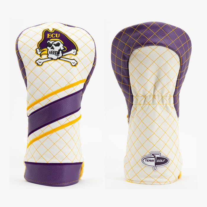 East Carolina Pirates Striped Quilted Driver Headcover, front and back views