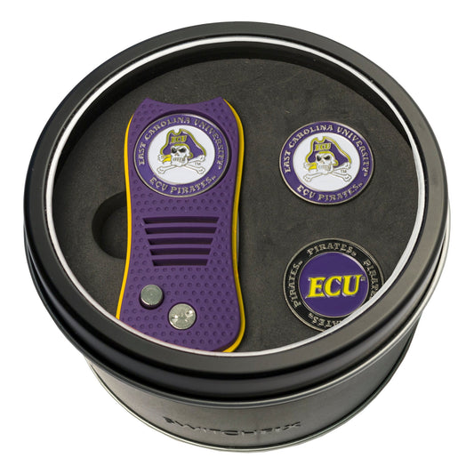 East Carolina Pirates Switchblade divot tool and ball marker tin gift set