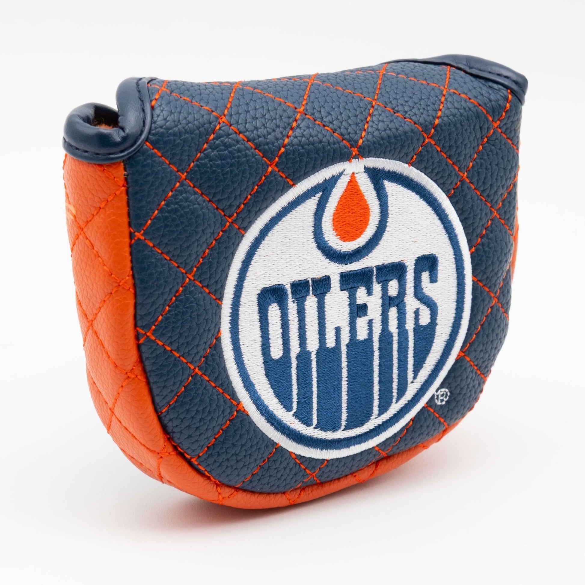 Edmonton Oilers solid mallet putter quilted golf headcover alternate view