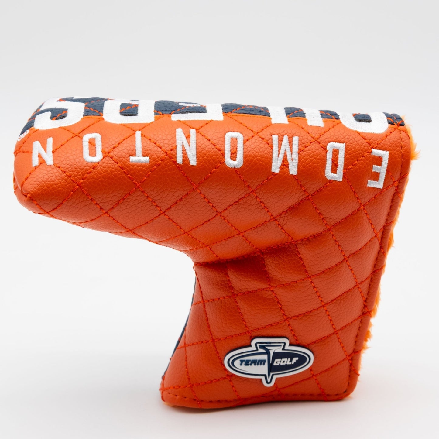 Edmonton Oilers split blade putter quilted golf headcover alternate view