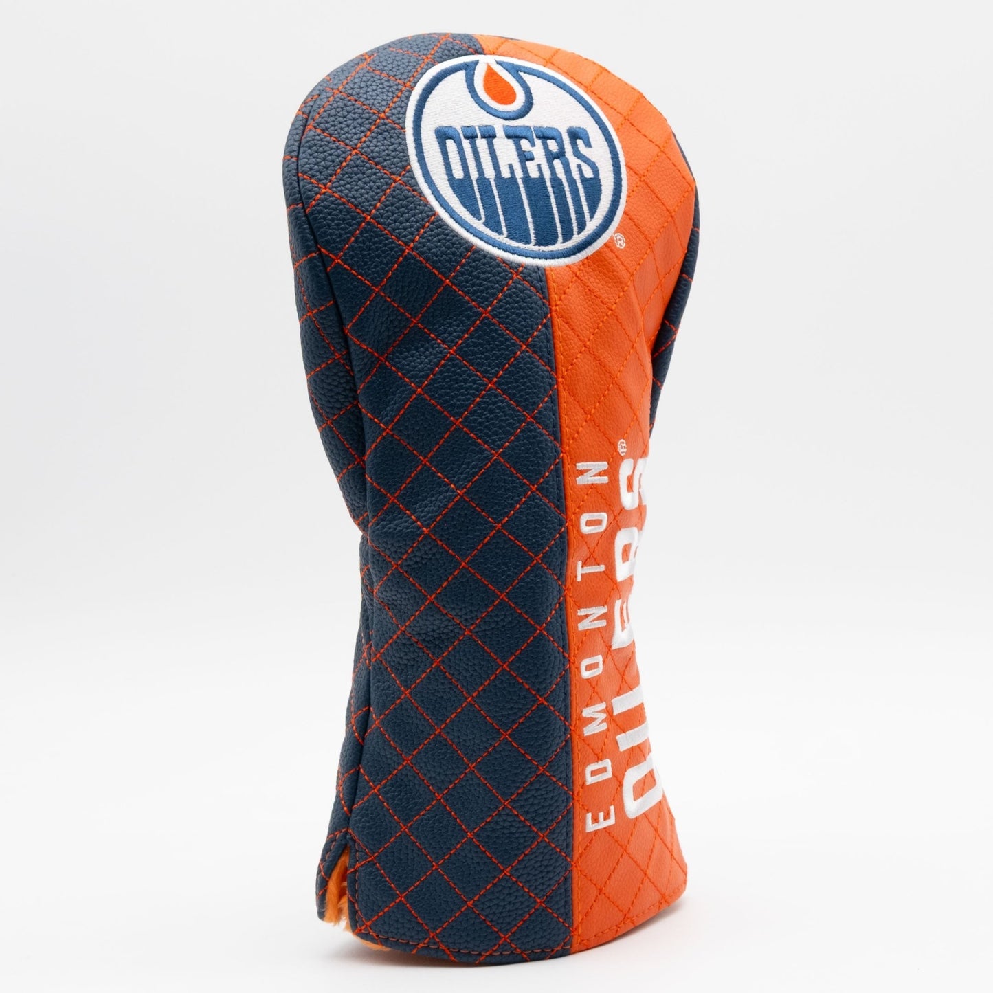 Edmonton Oilers split driver quilted golf headcover alternate view