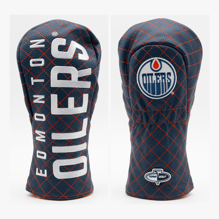 Edmonton Oilers Solid Quilted Fairway Headcover, front and back views