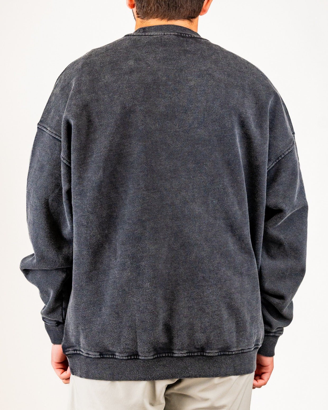 Embossed Spade Crewneck - Washed Charcoal - S - Club Rehab