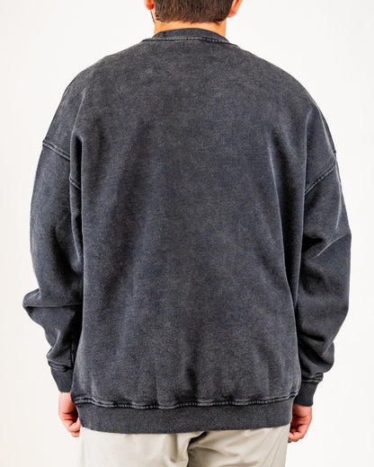 Embossed Spade Crewneck - Washed Charcoal - S - Club Rehab