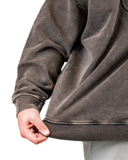 Embossed Spade Crewneck - Washed Iron - S - Club Rehab