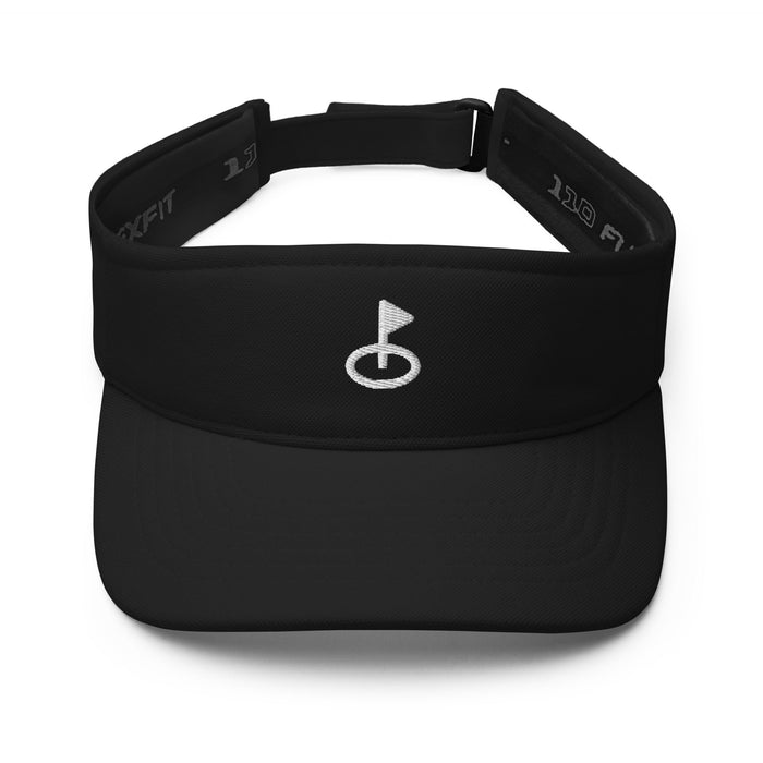 Embroidered Golf Flag Visor – Minimalist Women’s Golf Hat - Black - Club Rehab