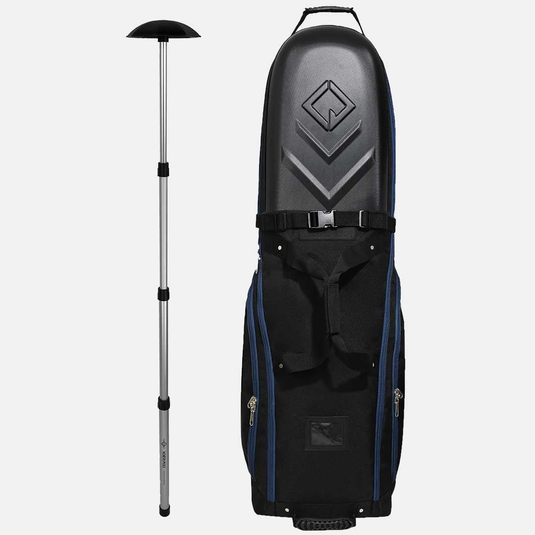 Enforcer Golf Travel Bag | Unrivaled Hard Top Durability - Black/Blue w/North Pole - Club Rehab