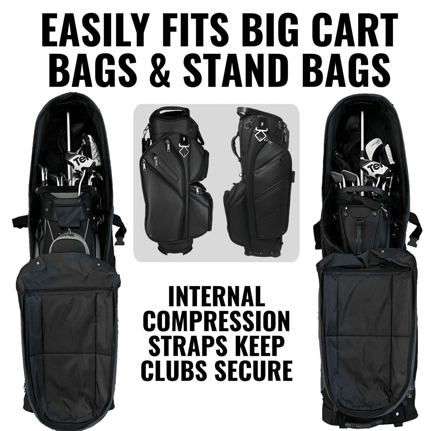 Enforcer Golf Travel Bag | Unrivaled Hard Top Durability - Black/Grey - Club Rehab
