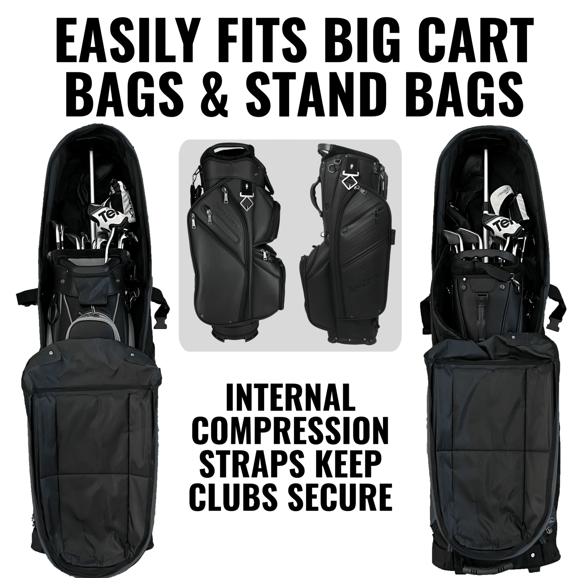 Enforcer Golf Travel Bag | Unrivaled Hard Top Durability - Black/Grey - Club Rehab