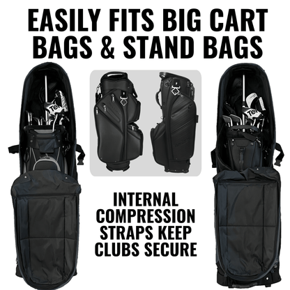Enforcer Golf Travel Bag | Unrivaled Hard Top Durability - Black/Grey - Club Rehab