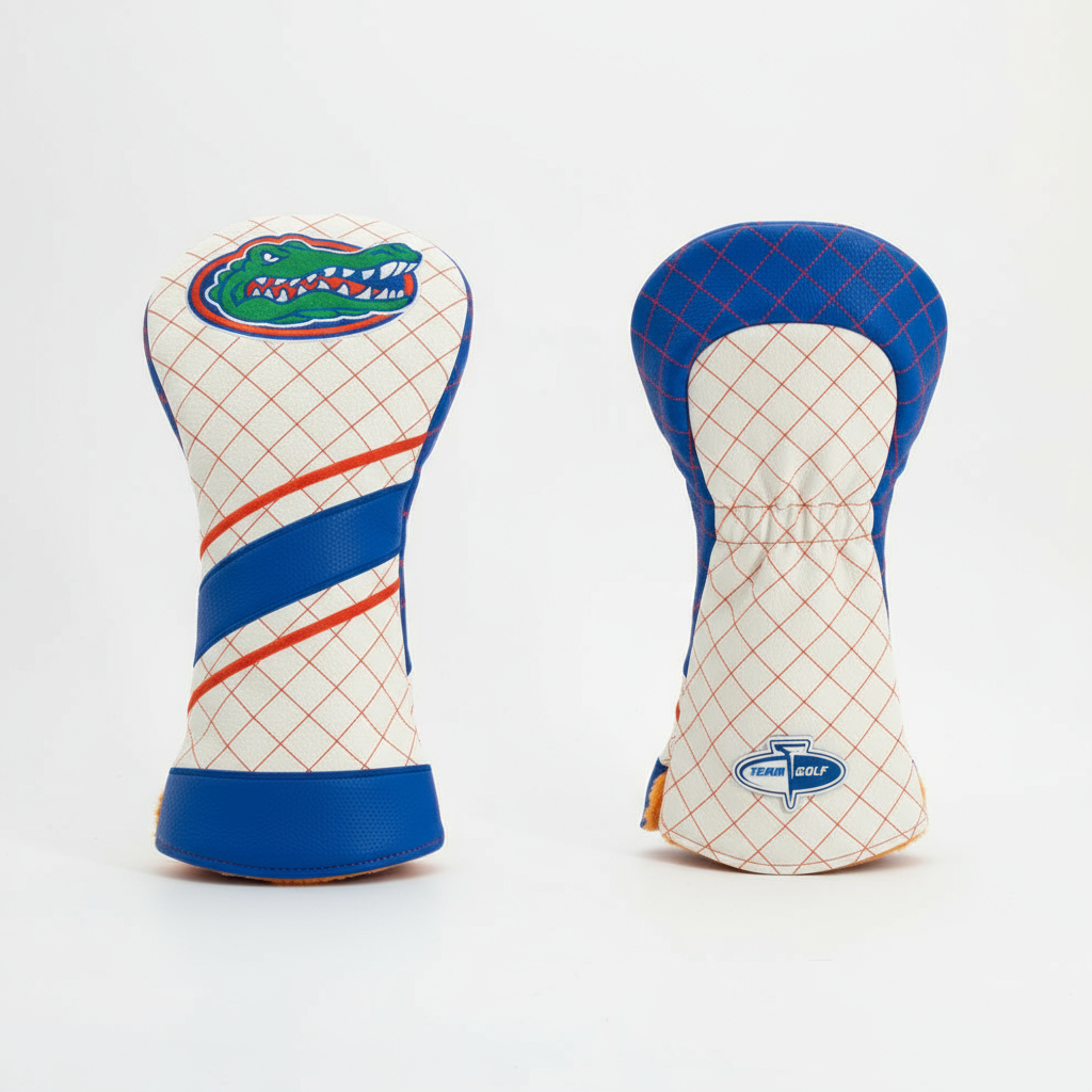 Two golf club heads with Florida Gators logo on a white background