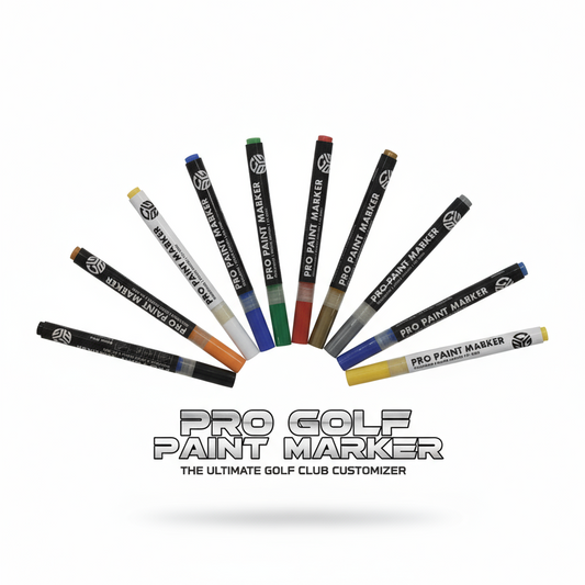 Set of Pro Golf Paint Markers with color swatches on a white background