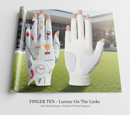 Women’s All-Weather Golf Glove with Ball Marker – Stylish Half-Finger Design