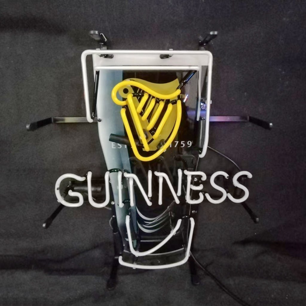 Estd 1759 Guinness Harp Lager Black Can Neon Signs - 15"x19" - Club Rehab