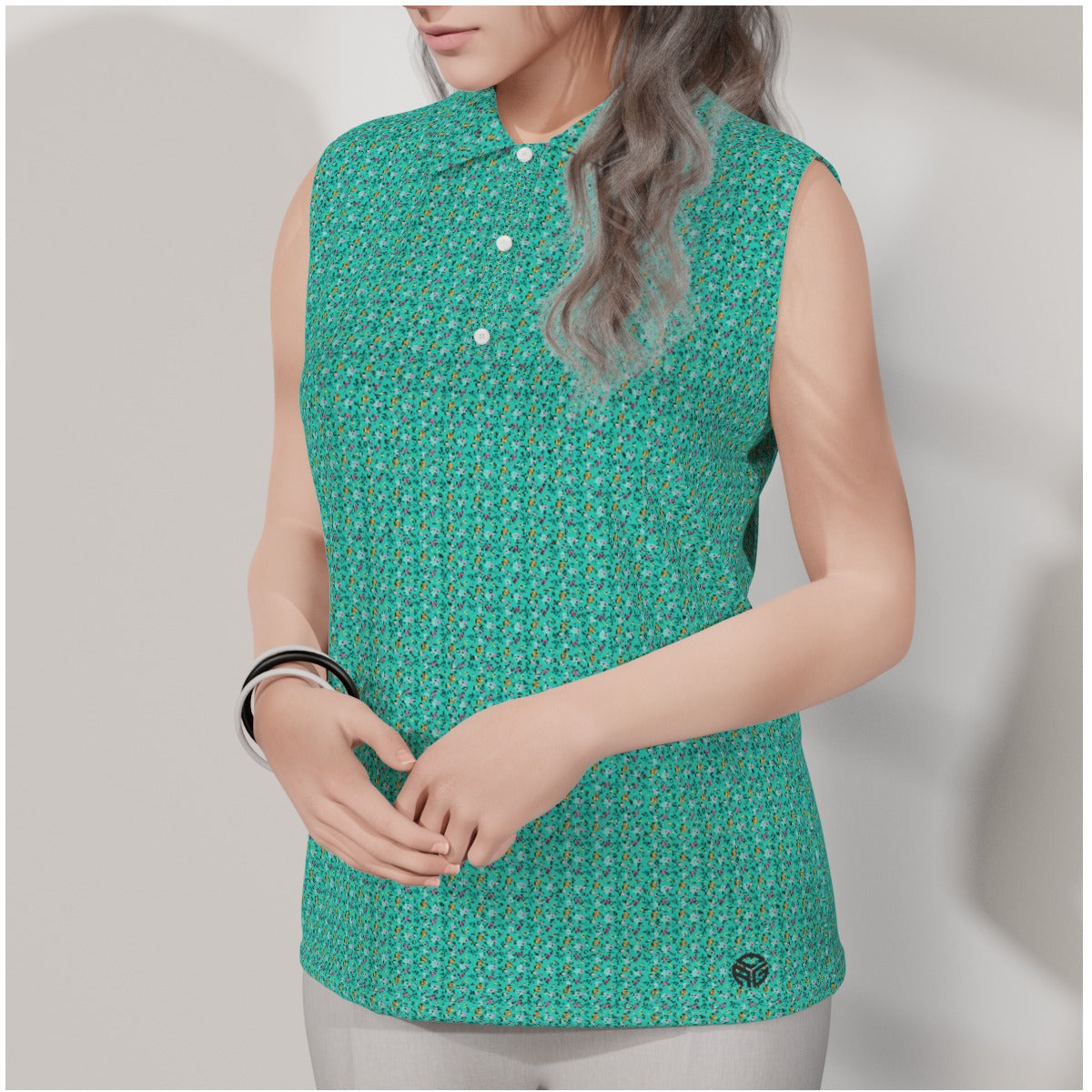 Retro Tee Time Sleeveless Polo Shirt, alternate product view 4