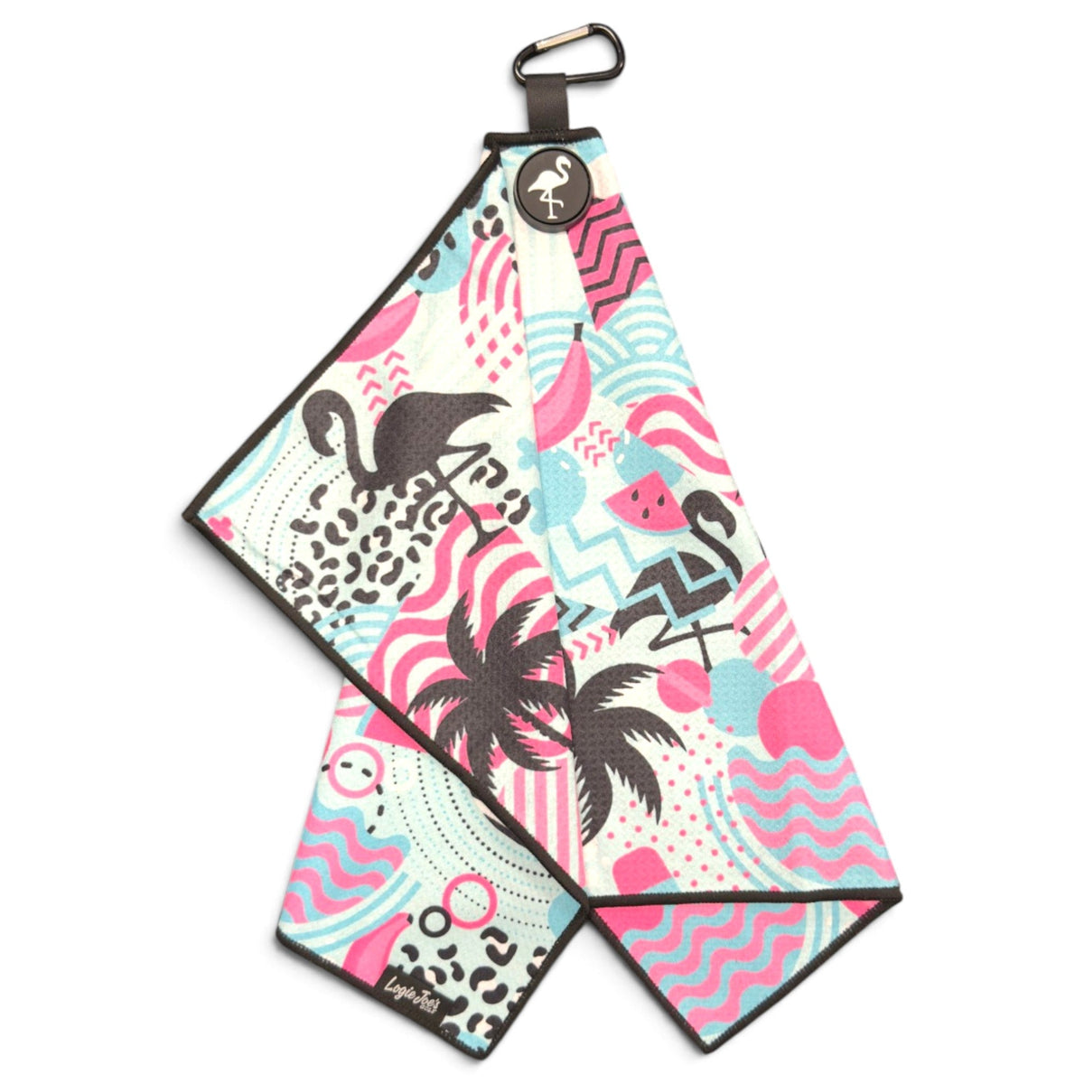 Exotic Flock Golf Towel | 24” x 16” Microfiber Towel | Magnetic Clip & Carabiner | Premium Golf Accessory - Club Rehab