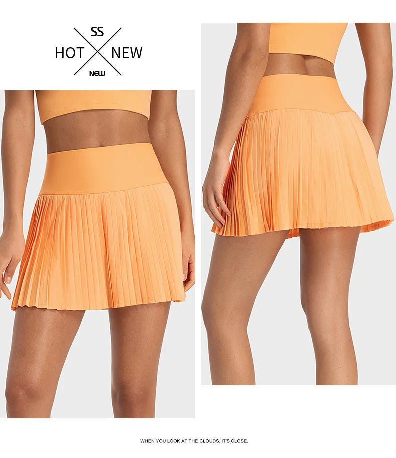 Fairway Flair Golf Skirt – Sporty, Stylish, Comfortable - Sunset Orange XS - 4 - Club Rehab