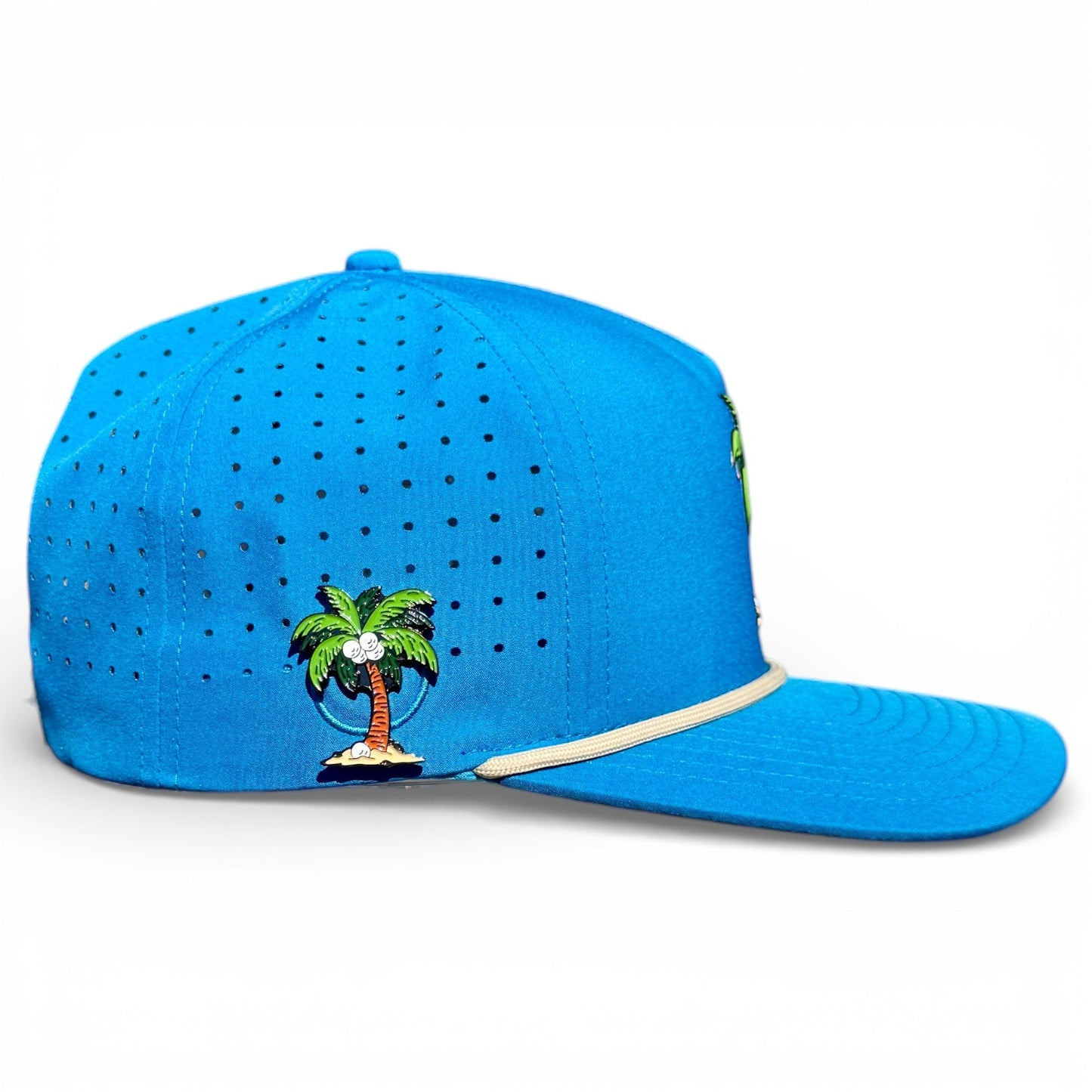 Fairway Palms Golf Hat | Snapback Cap | Built-in Magnetic Ball Marker Holder + Marker Included | Adjustable | One Size - Club Rehab