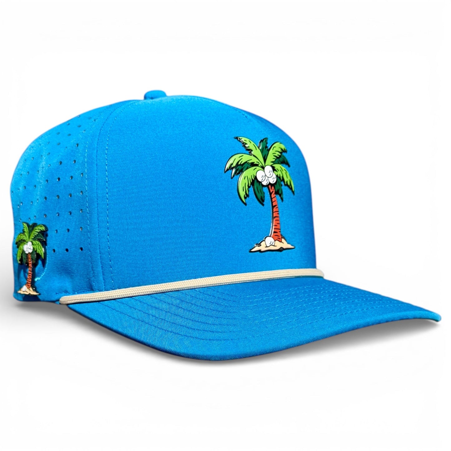 Fairway Palms Golf Hat | Snapback Cap | Built-in Magnetic Ball Marker Holder + Marker Included | Adjustable | One Size - Club Rehab
