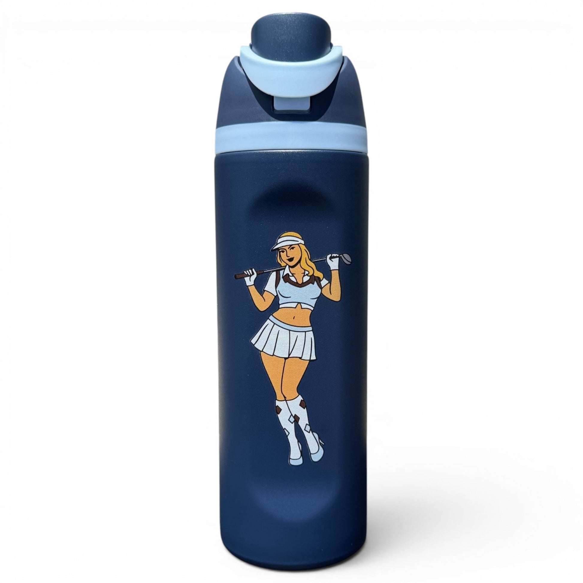 Fairway Pin-Up Hydration Bottle | 24oz Insulated Stainless Steel | Flip Straw Lid w/ Handle - Club Rehab