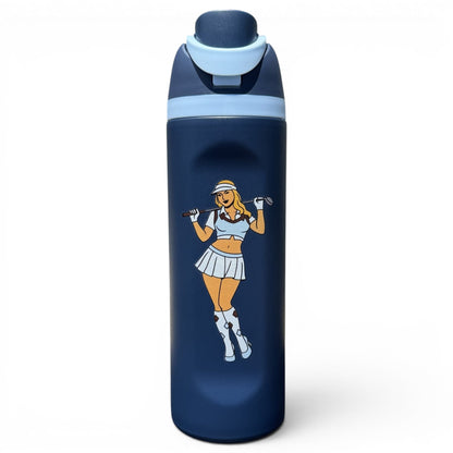 Fairway Pin-Up Hydration Bottle | 24oz Insulated Stainless Steel | Flip Straw Lid w/ Handle - Club Rehab