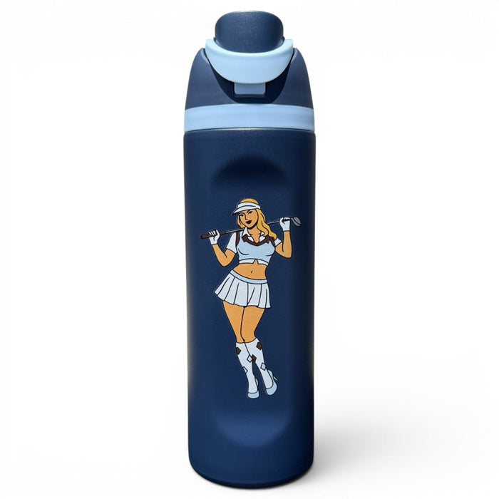 Fairway Pin-Up Hydration Bottle | 24oz Insulated Stainless Steel | Flip Straw Lid w/ Handle - Club Rehab