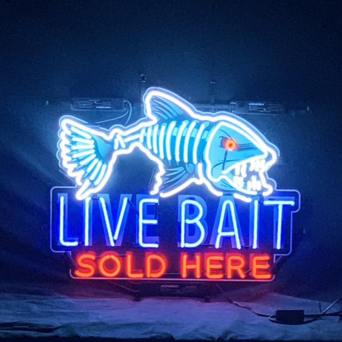 Fangtooth Live Bait Sold Here Neon Signs Light - Club Rehab