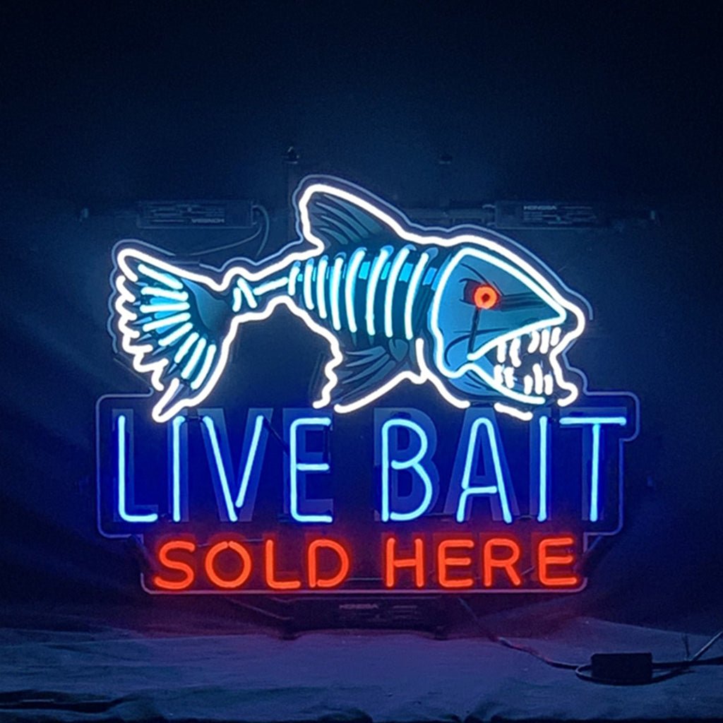 Fangtooth Live Bait Sold Here Neon Signs Light - Club Rehab