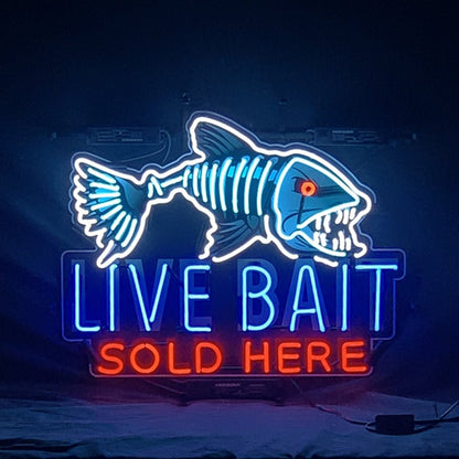 Fangtooth Live Bait Sold Here Neon Signs Light - Club Rehab