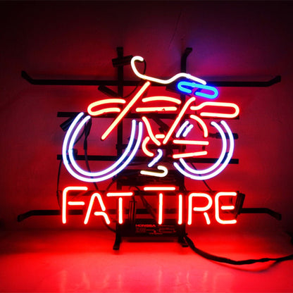 Fat Tire Bicycle Bike Neon Signs Light - Red - Club Rehab