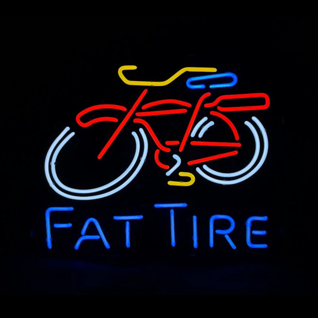Fat Tire Bicycle Bike Neon Signs Light - Blue - Club Rehab