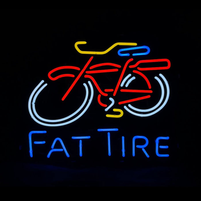 Fat Tire Bicycle Bike Neon Signs Light - Blue - Club Rehab