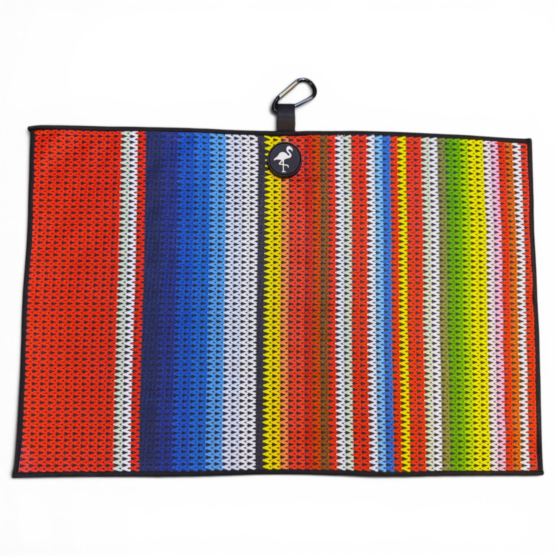 Fiesta Stripe Golf Towel | 24” x 16” Microfiber Towel | Magnetic Clip & Carabiner | Premium Golf Accessory - Club Rehab