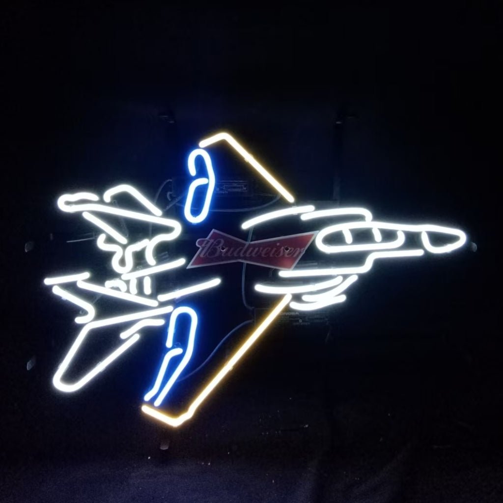 Fighter Plane Budweiser Beer Neon Signs - Club Rehab