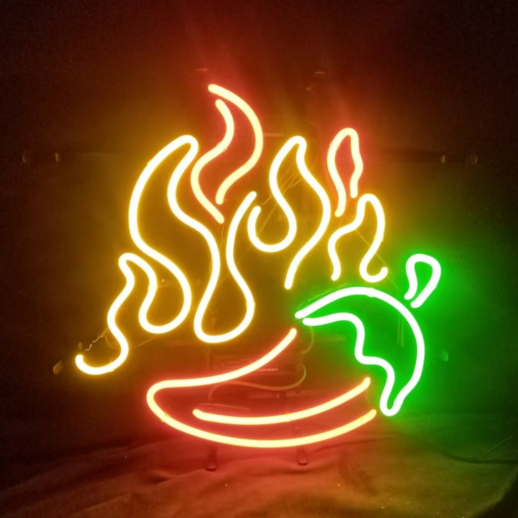 Fire BBQ Pepper Neon Signs - Club Rehab