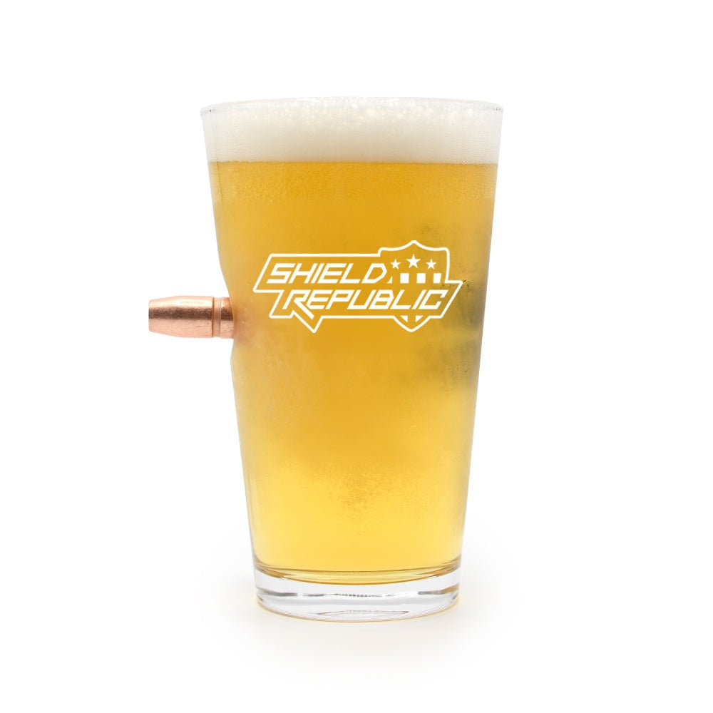 Firearm Flag - 50 Cal Pint Glass - Club Rehab